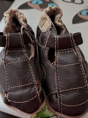 Kids Brown Soft Leather Baby Shoes